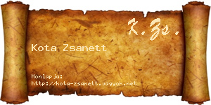 Kota Zsanett névjegykártya